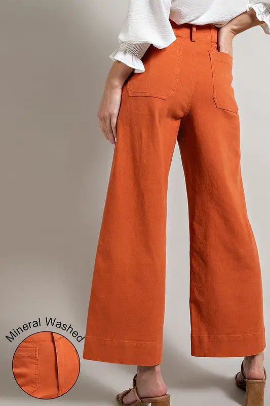 AMILLIE SOFT WASHED WIDE LEG PANTS [ONLINE EXCLUSIVE]