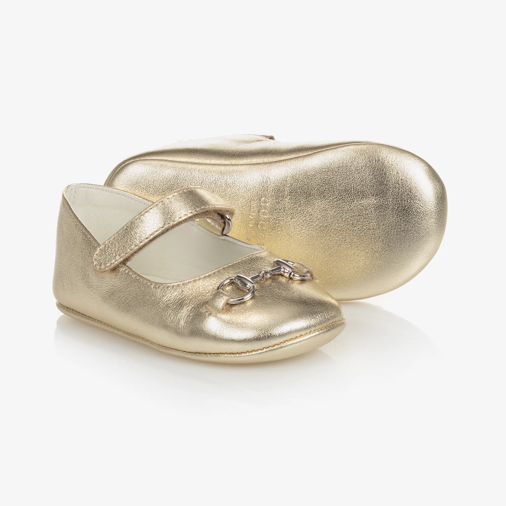 Baby Girls Gold Leather Shoes