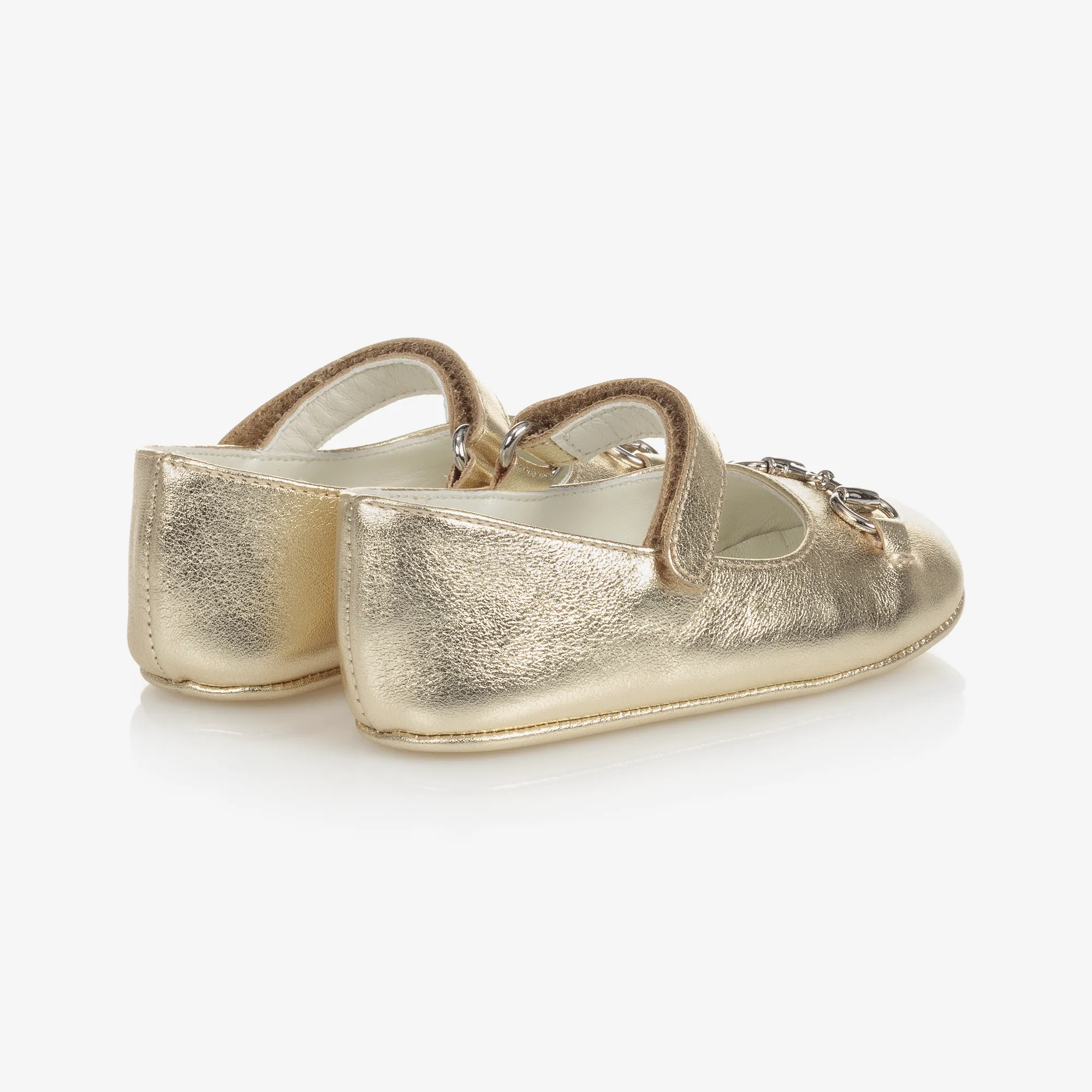 Baby Girls Gold Leather Shoes