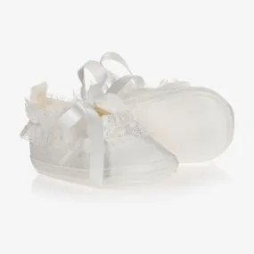 Baby Girls Ivory Silk Shoes