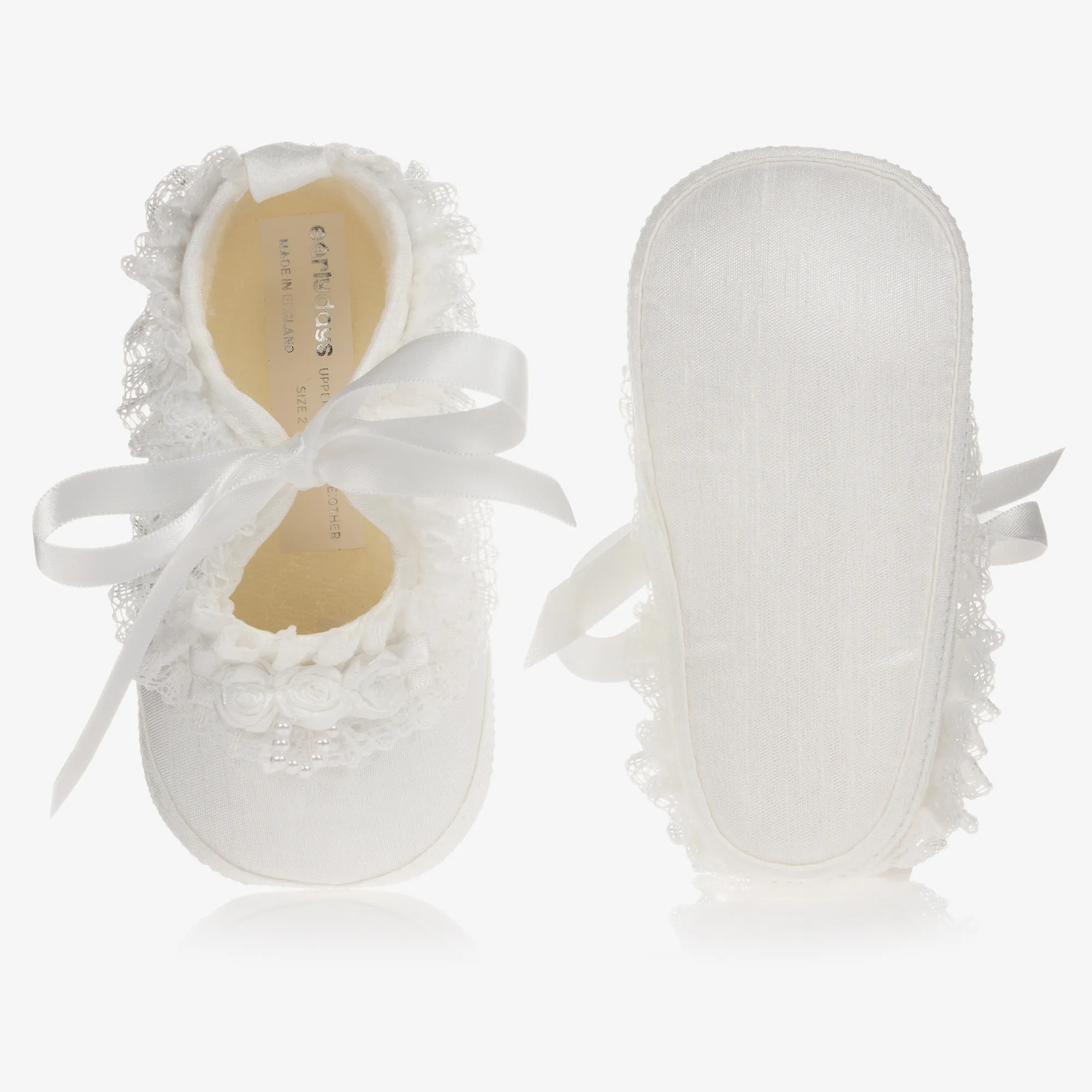 Baby Girls Ivory Silk Shoes