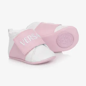 Baby Girls White Leather Shoes