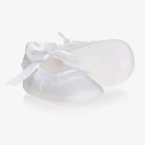 Baby Girls White Silk Shoes