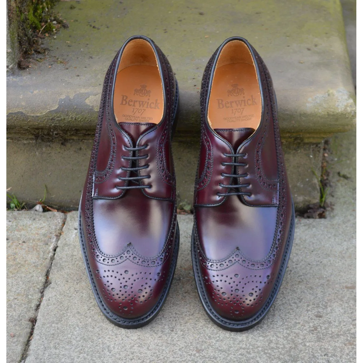 Berwick 1707 Long Wing Brogue (3681) - Burgundy Rois