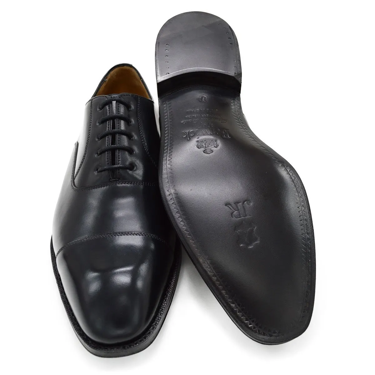 Berwick 1707 Premium Grade Cordovan Straight Cap Oxford (5217) - Black