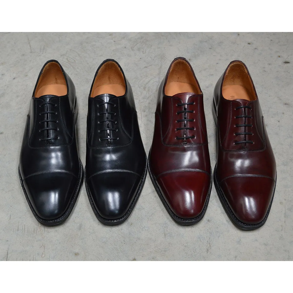 Berwick 1707 Premium Grade Cordovan Straight Cap Oxford (5217) - Red Brown