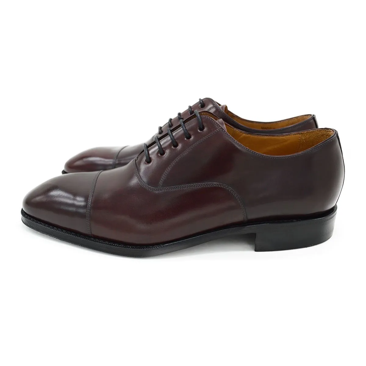 Berwick 1707 Premium Grade Cordovan Straight Cap Oxford (5217) - Red Brown