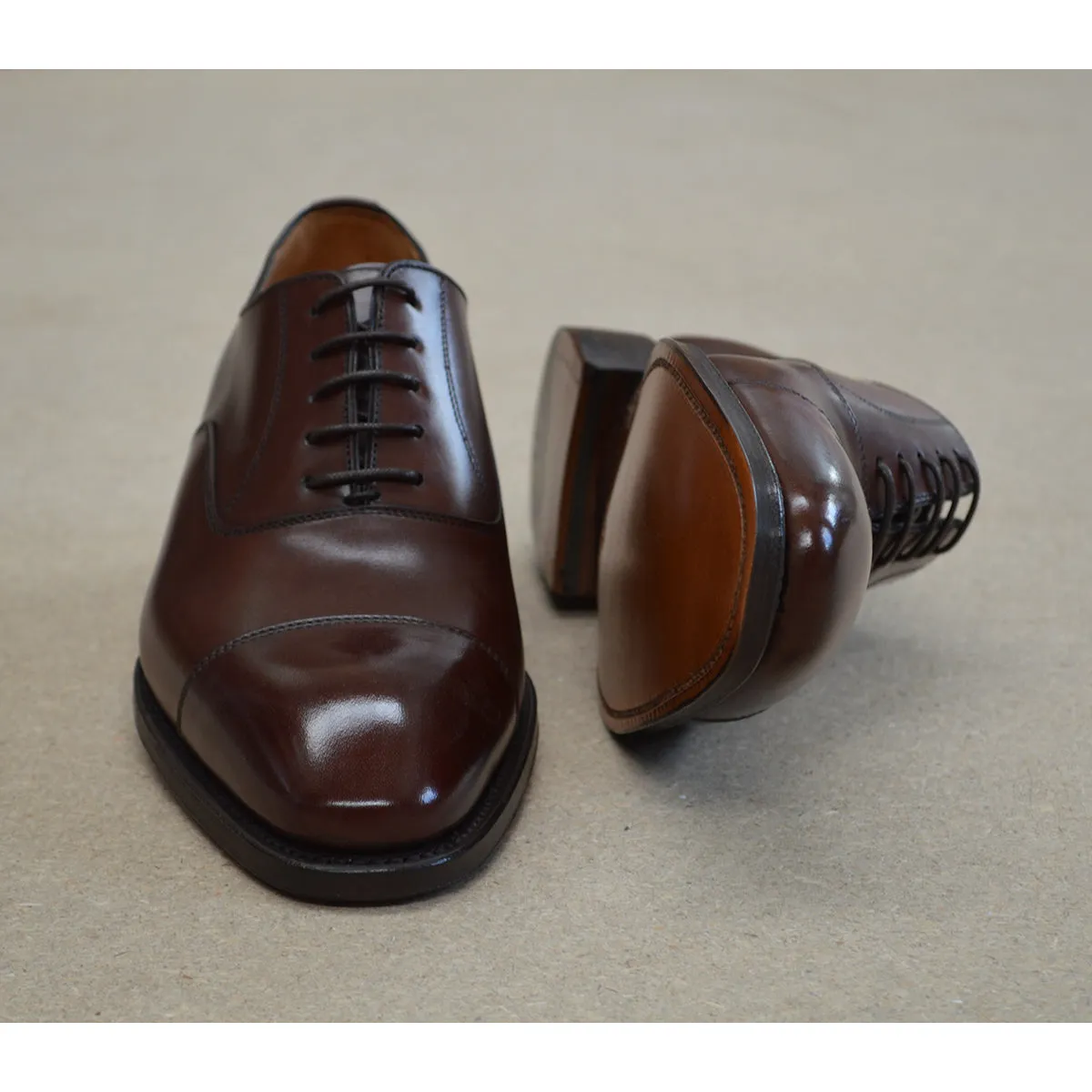 Berwick 1707 Straight Cap Oxford (5217) -Moka