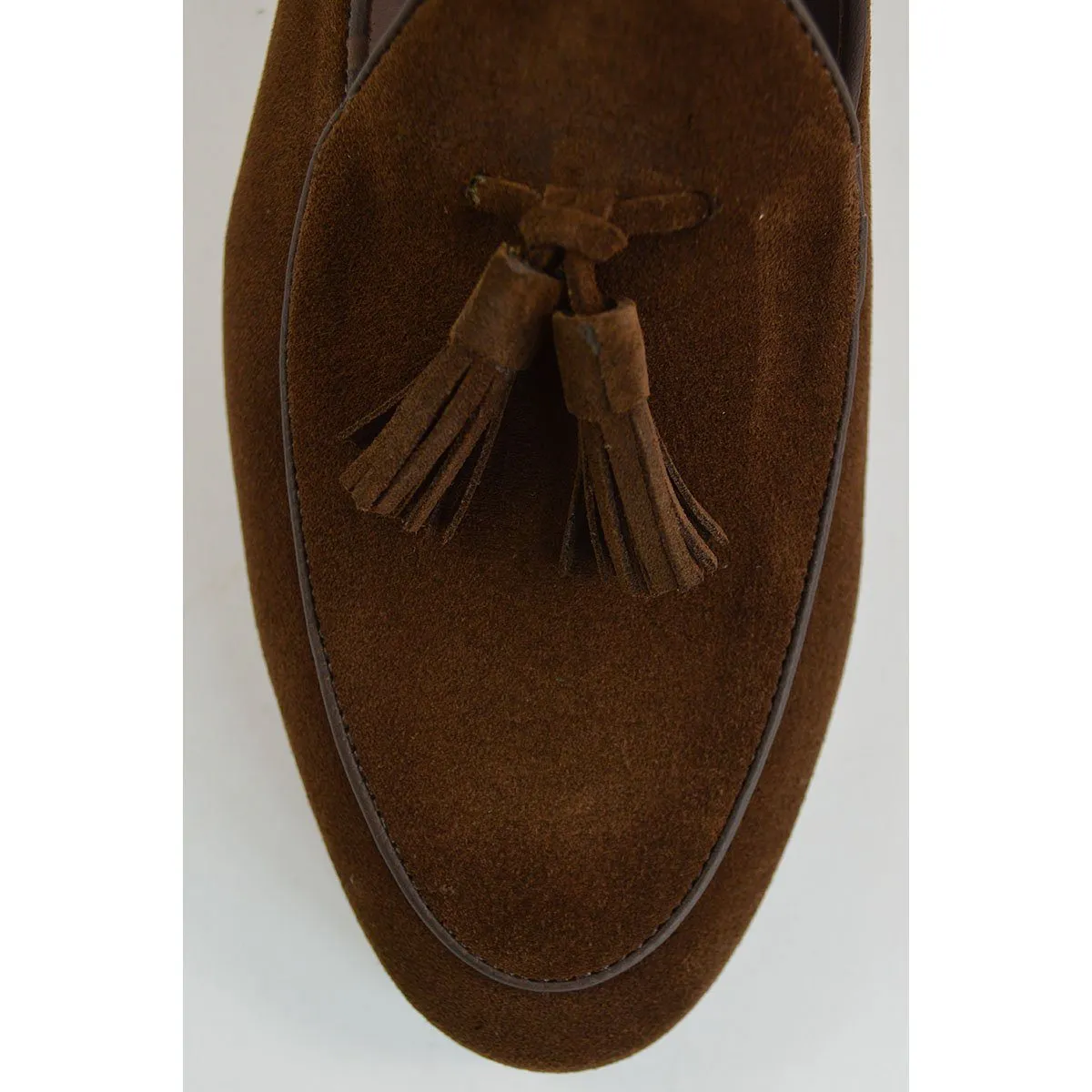 Berwick 1707 Tassel Belgian Loafer (4951)-Dark Brown Suede