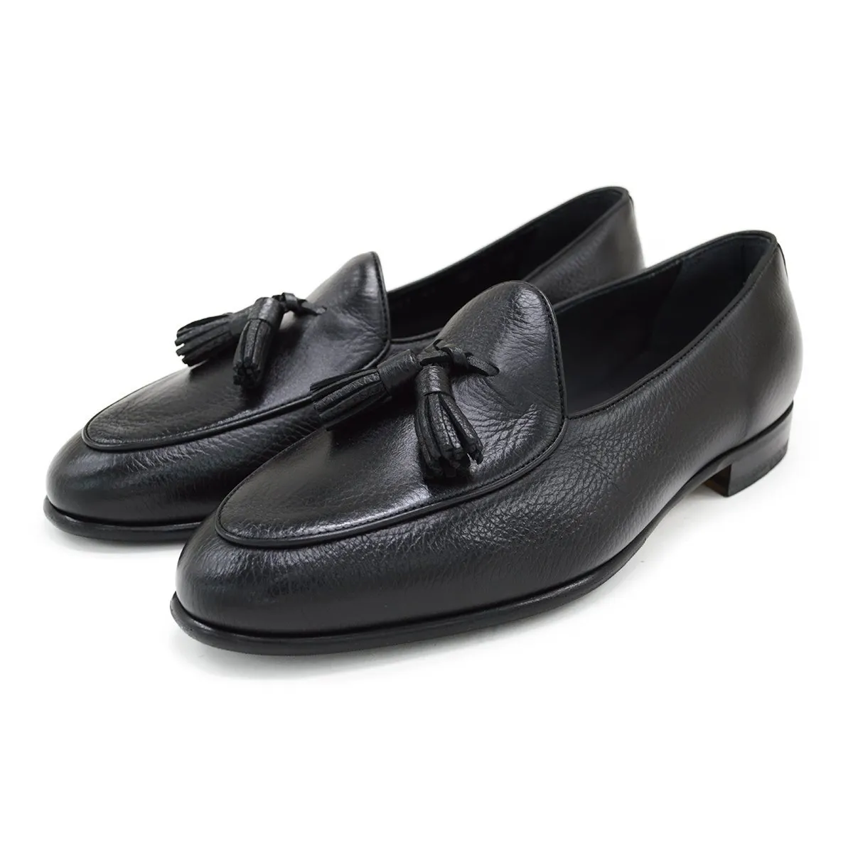 Berwick 1707 Tassel Belgian Loafer (4951) -Black Deerskin