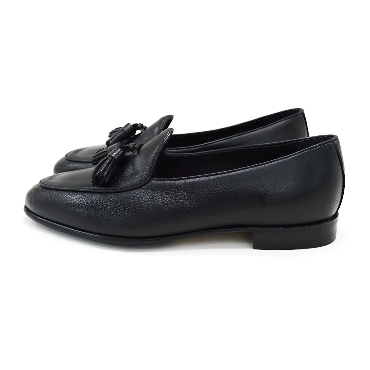 Berwick 1707 Tassel Belgian Loafer (4951) -Black Deerskin