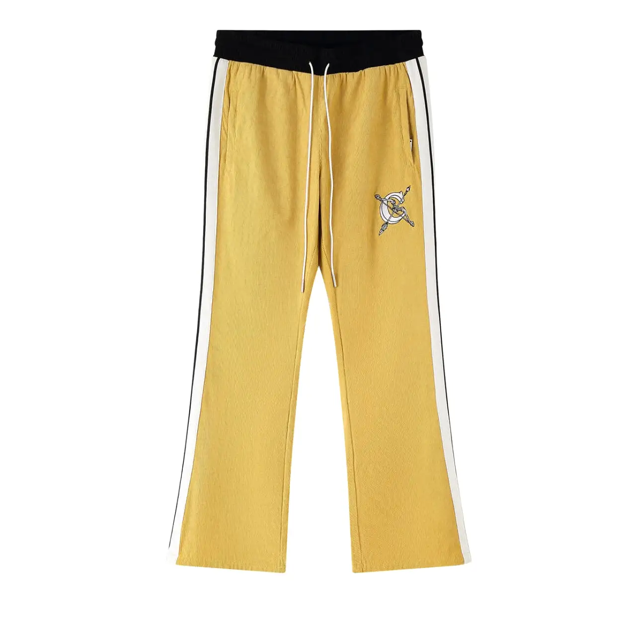 Campus Academy Flare Corduroy Track Pants In Mustard