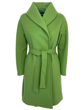 CAPPOTTO DONNA LUNGO VERDE CON CINTURA