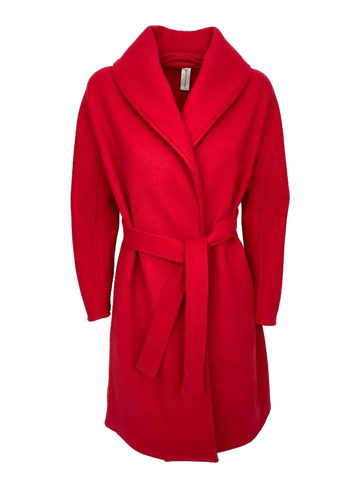 CAPPOTTO DONNA ROSSA CON CINTURA