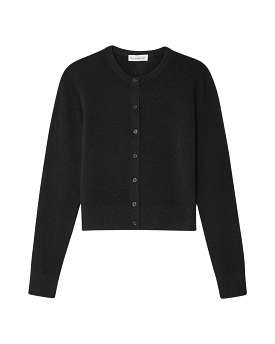 Cashmere Essential Cardigan (Black)