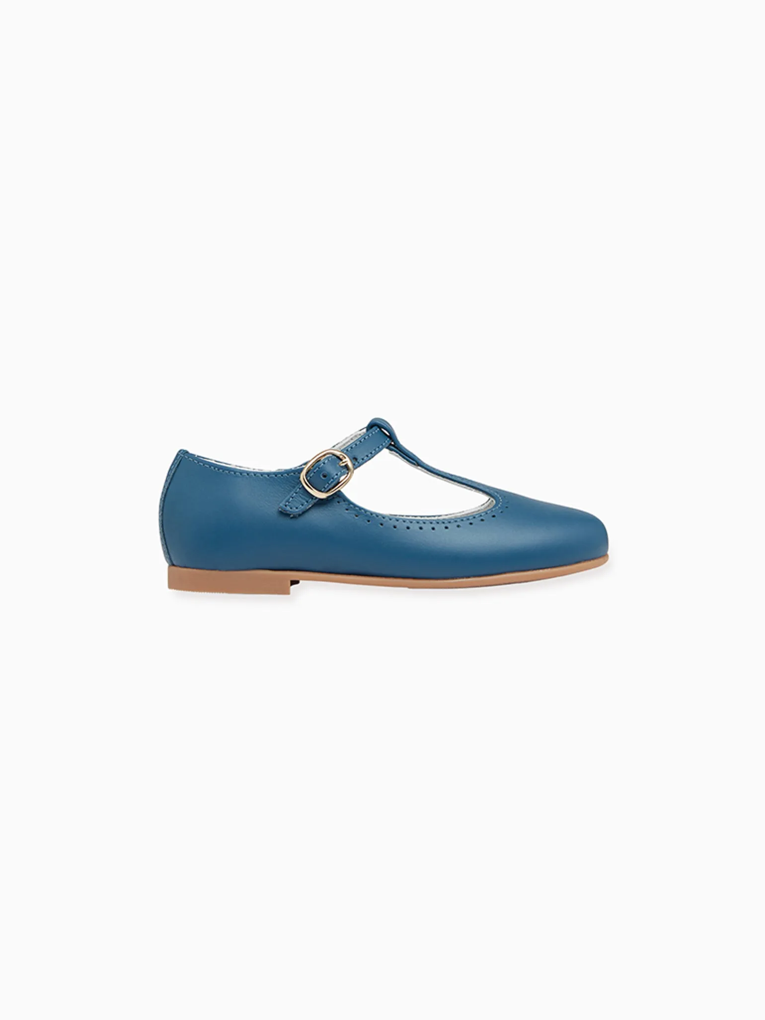 Cobalt Leather Girl T-Bar Shoes