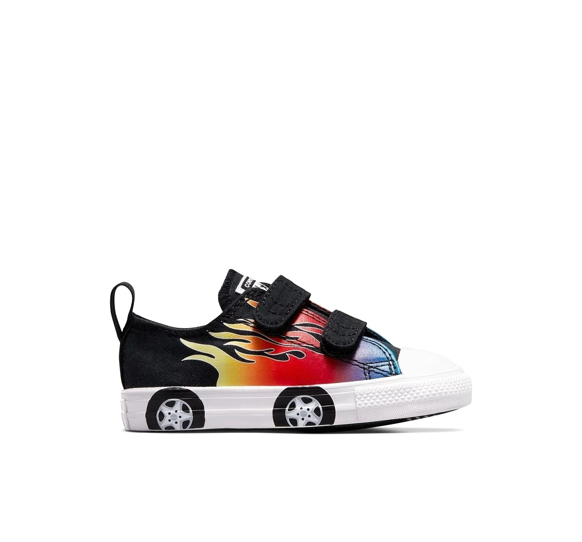 CONVERSE KIDS CHUCK TAYLOR ALL STAR EASY-ON CARS BLACK/RED SHOE