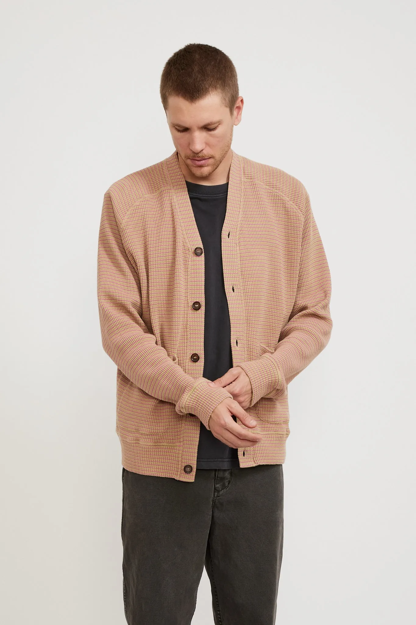 Dickie Cardigan Fluro Stripe Summer Oak