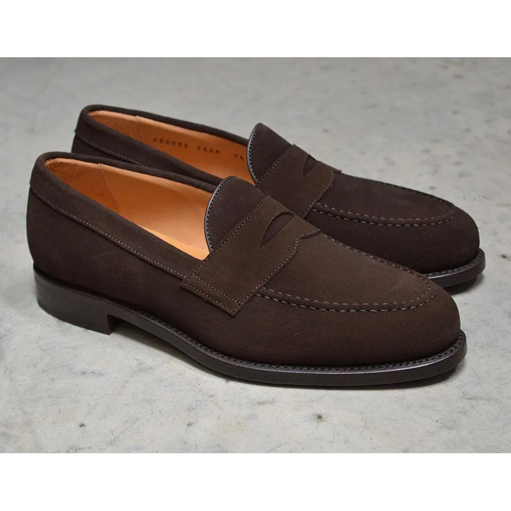 FACTORY SECOND Berwick 1707 Penny Loafer (9628) - Dark Brown Suede Dainite