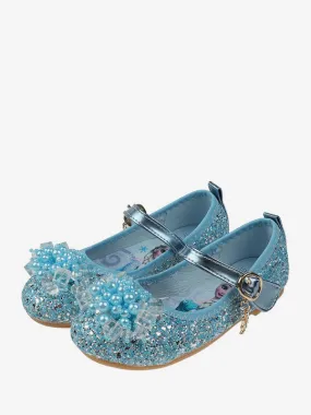 Flower Girl Shoes Teal Sequined Cloth Rhinestones Party Shoes For Kids