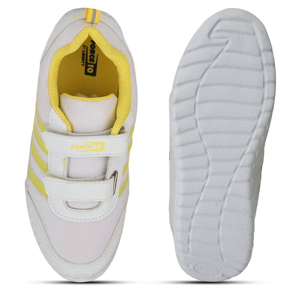 Force 10 Casual Yellow Non Lacing Shoes For Kids 9906-90SV By Liberty