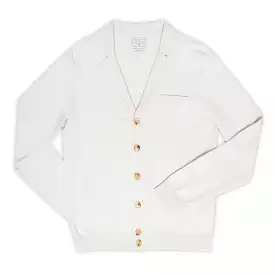 Friederic knitted cardigan in compact Egyptian cotton (natural white)