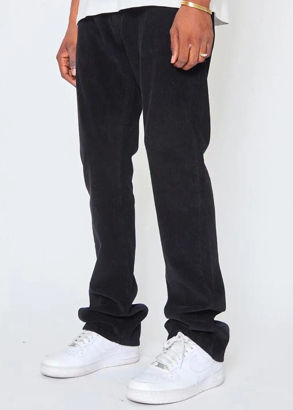 Golden Noir Corduroy Stacked Pants