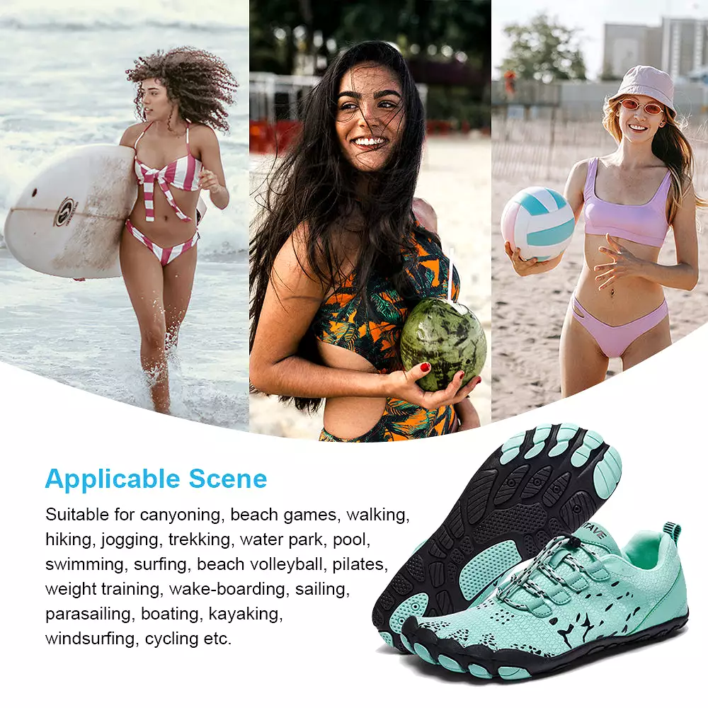 Hiitave Womens Water Shoes Quick Dry Barefoot for Swim Diving Surf Aqua Sports Pool Beach Walking Yoga