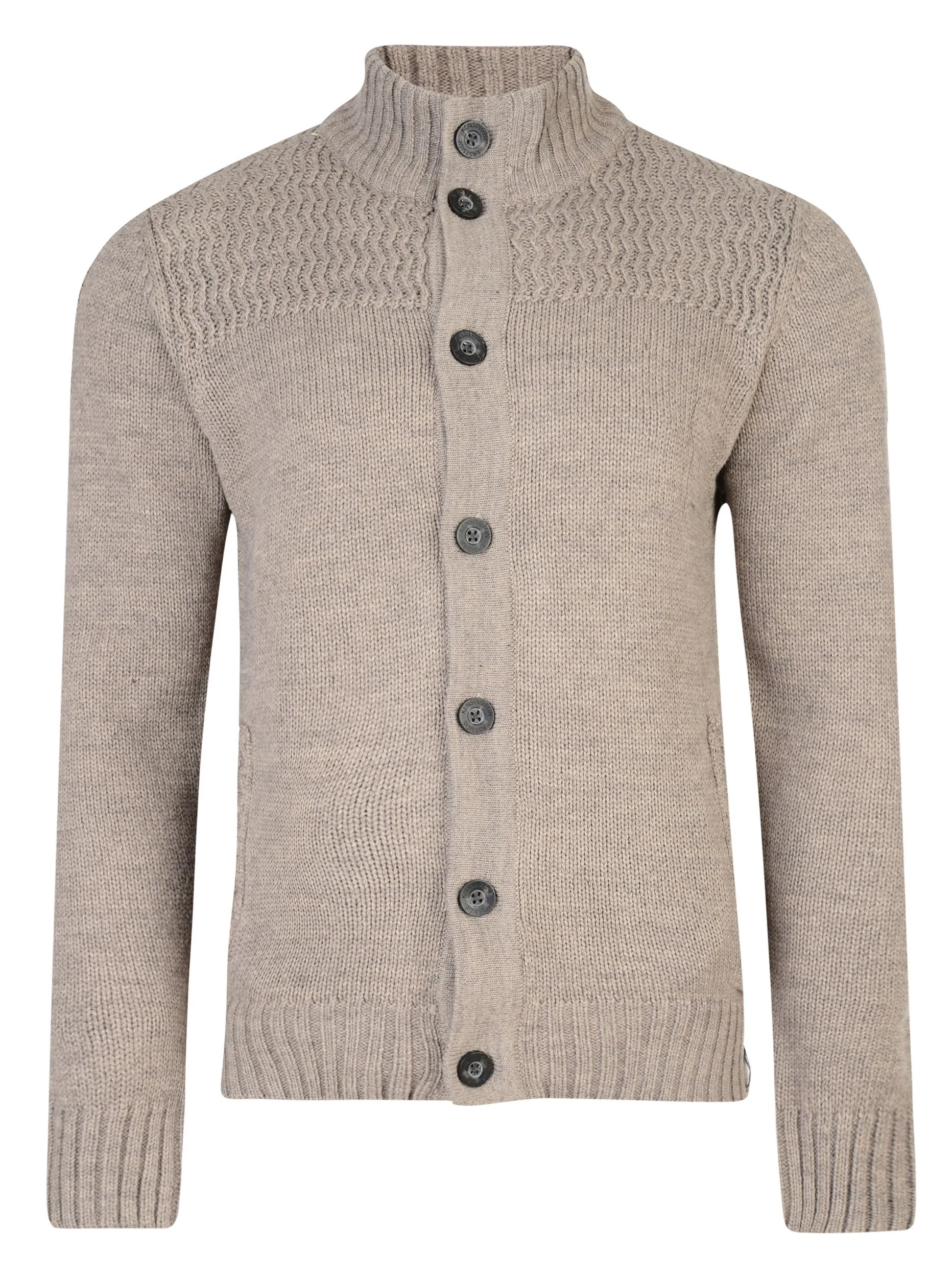 Kensington Eastside Button Cardi Tramore Knit Cardigan Taupe Marl