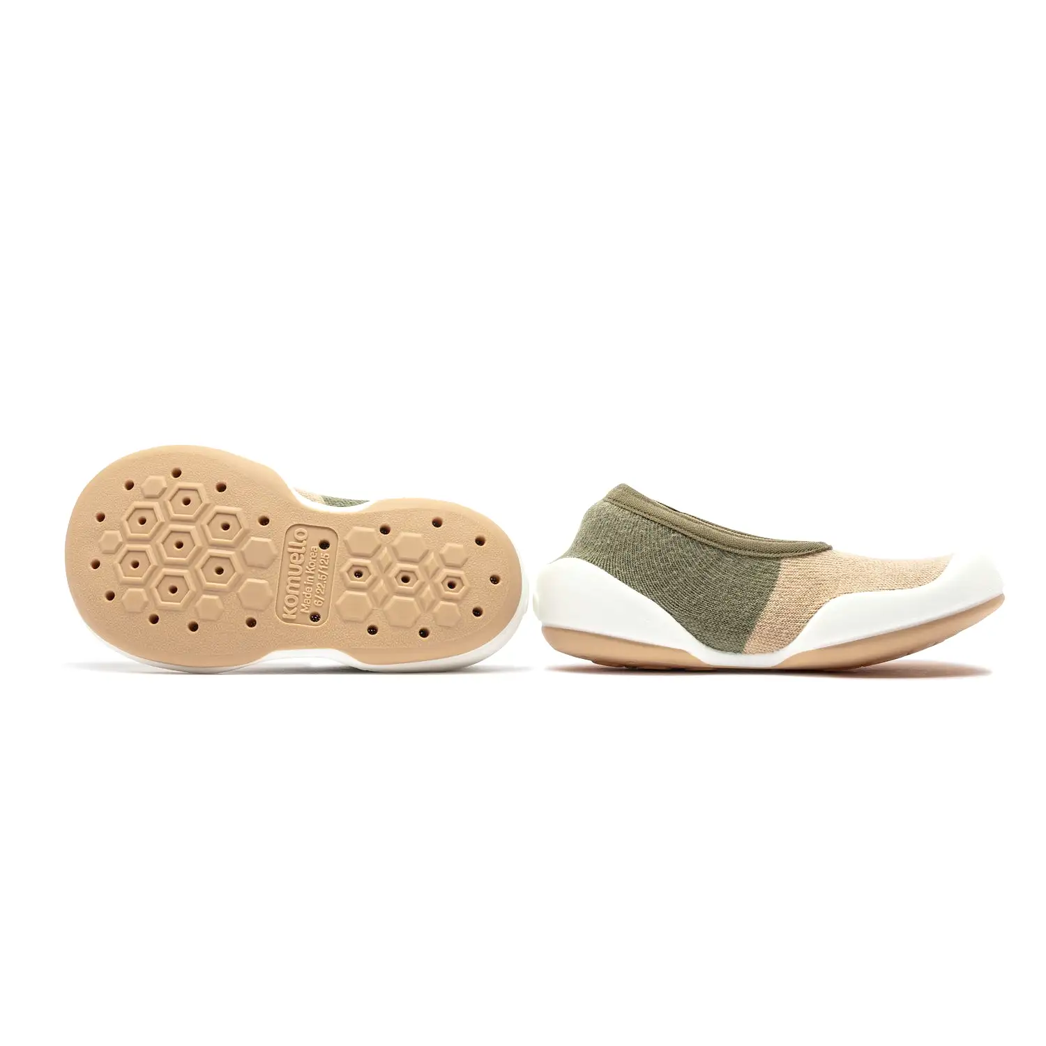 Komuello Baby Shoes - Flat-Color Block Olive