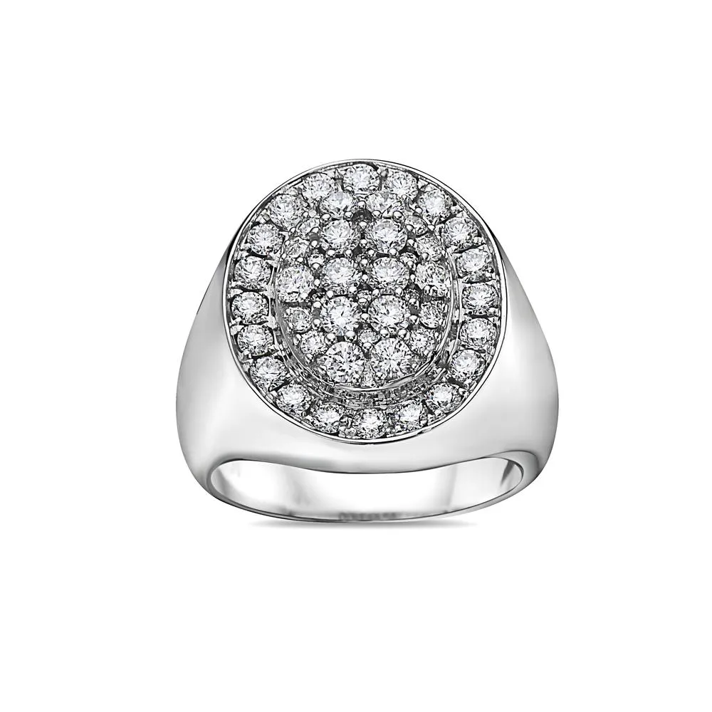 Men's 14K White Gold Ring with 2.17 CT Diamonds