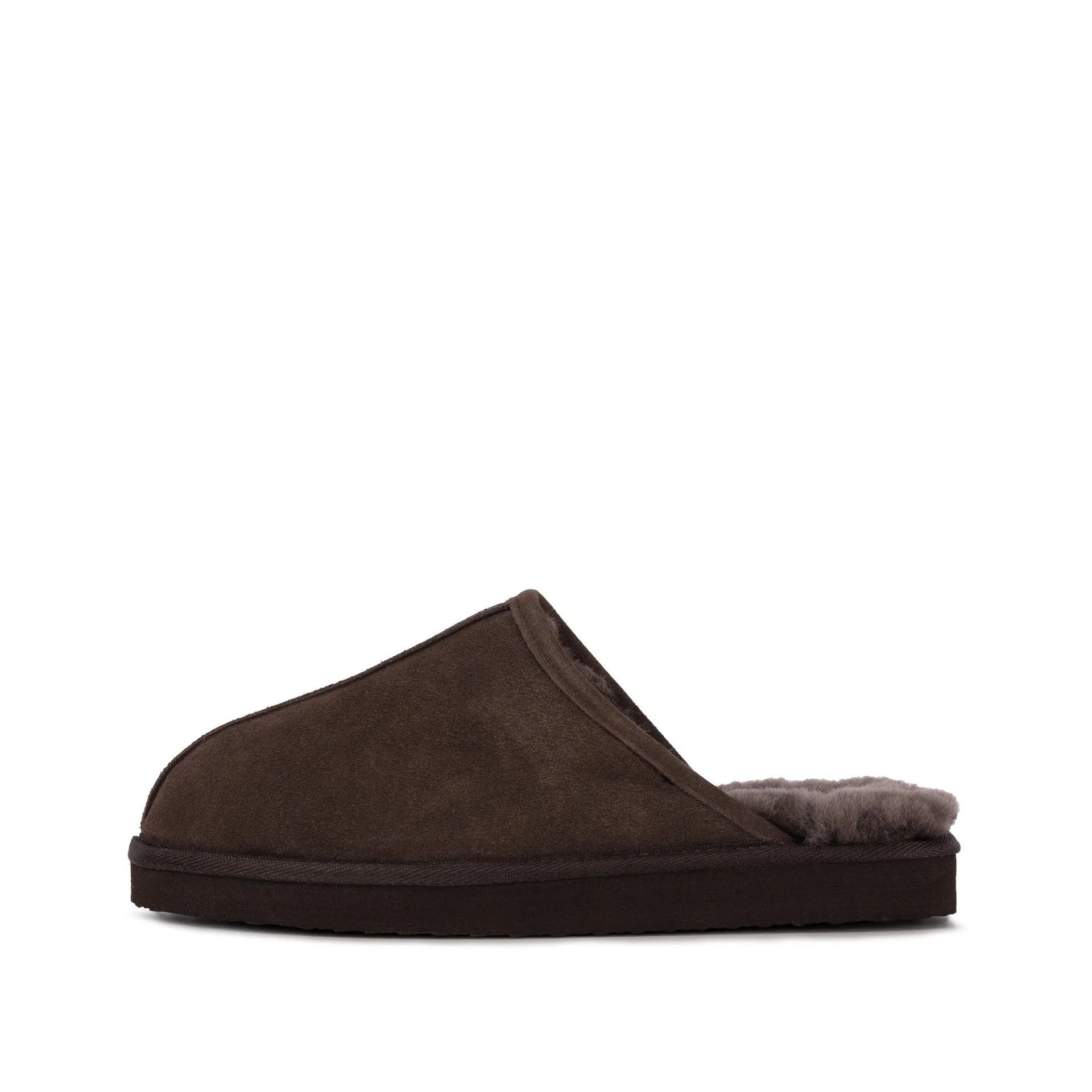 MENS MAX CHOCOLATE SHEEPSKIN MULE