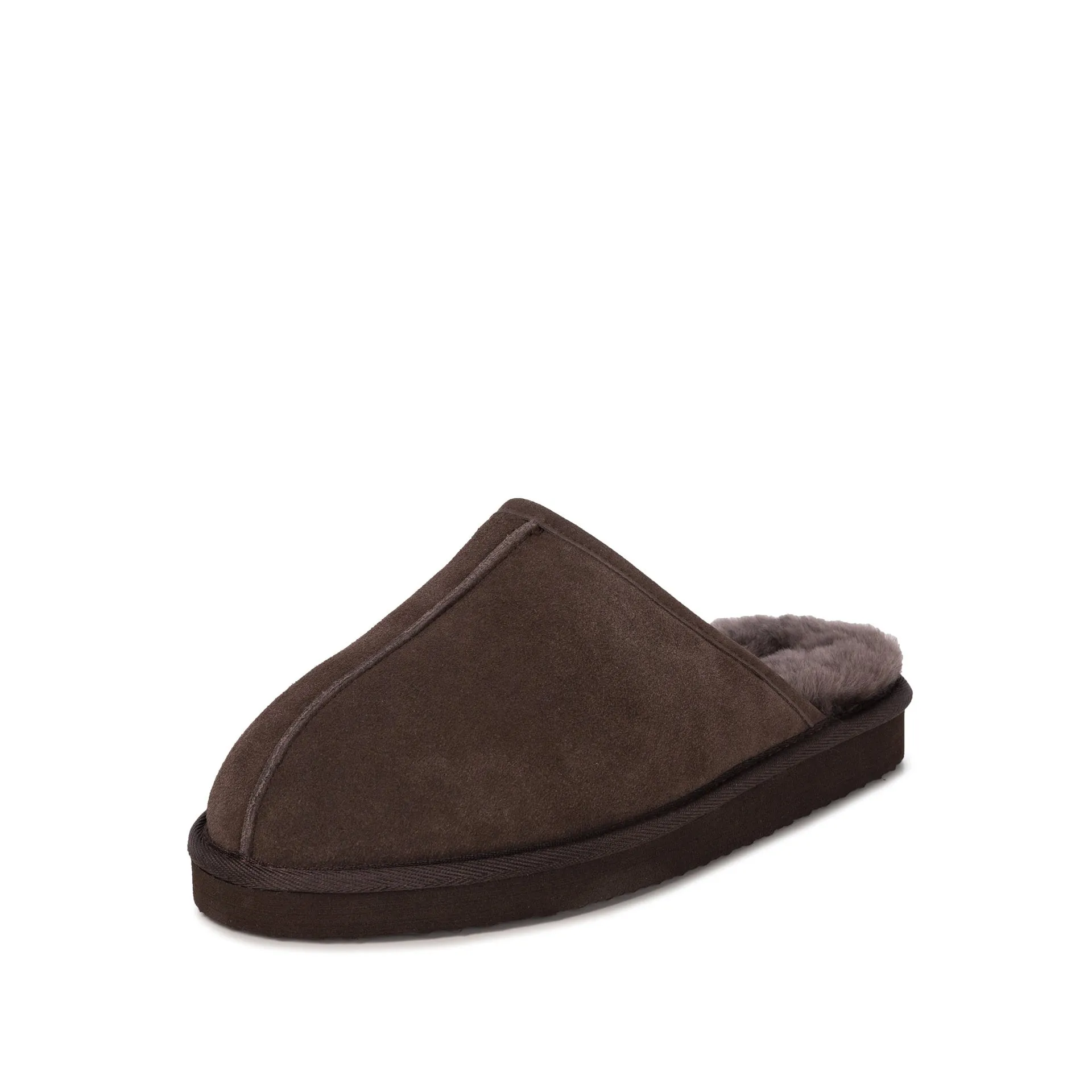 MENS MAX CHOCOLATE SHEEPSKIN MULE