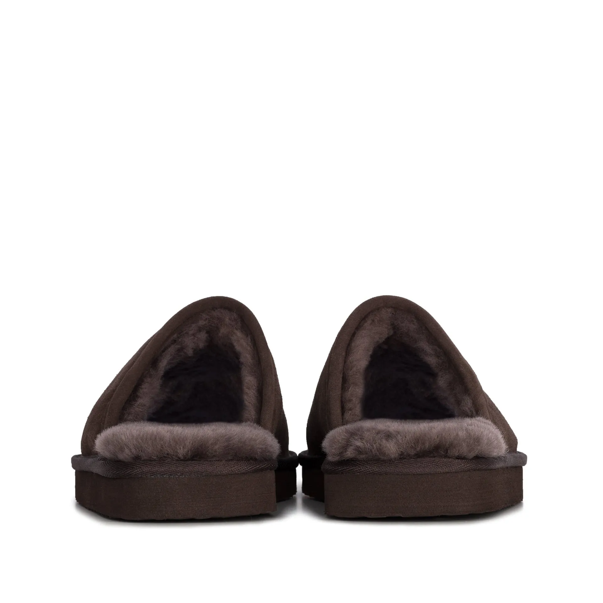 MENS MAX CHOCOLATE SHEEPSKIN MULE