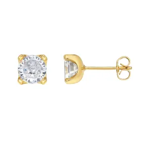 Men's Solitaire Stud Earrings gold