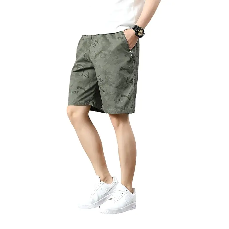 Men's trousers pure cotton beach camouflage pants