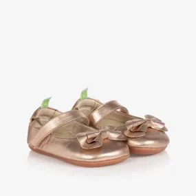 Metallic Pink Leather Baby Shoes