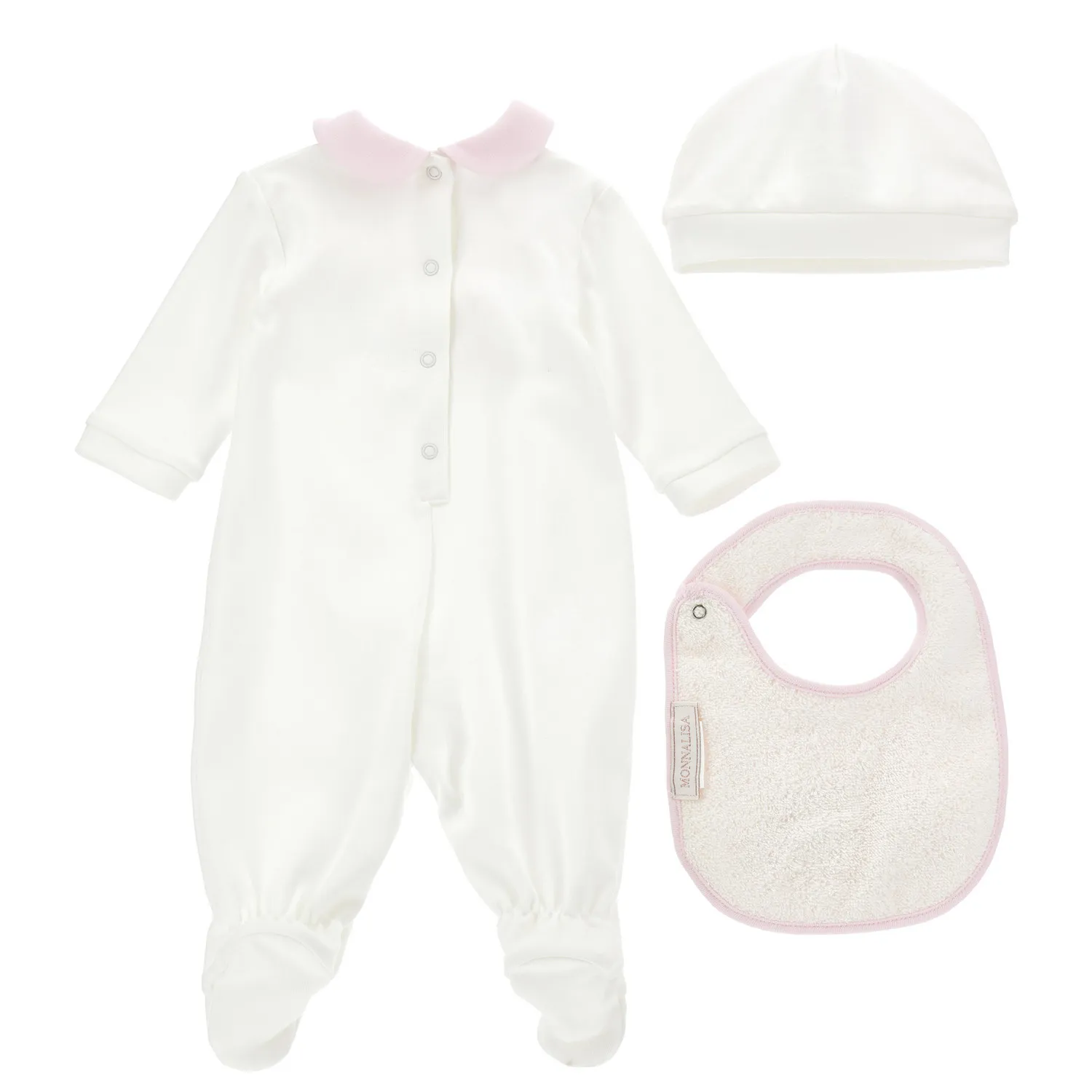 Monnalisa Baby suit + Hat + Bib pink 35D500_4004_0191