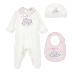 Monnalisa Baby suit + Hat + Bib pink 35D500_4004_0191