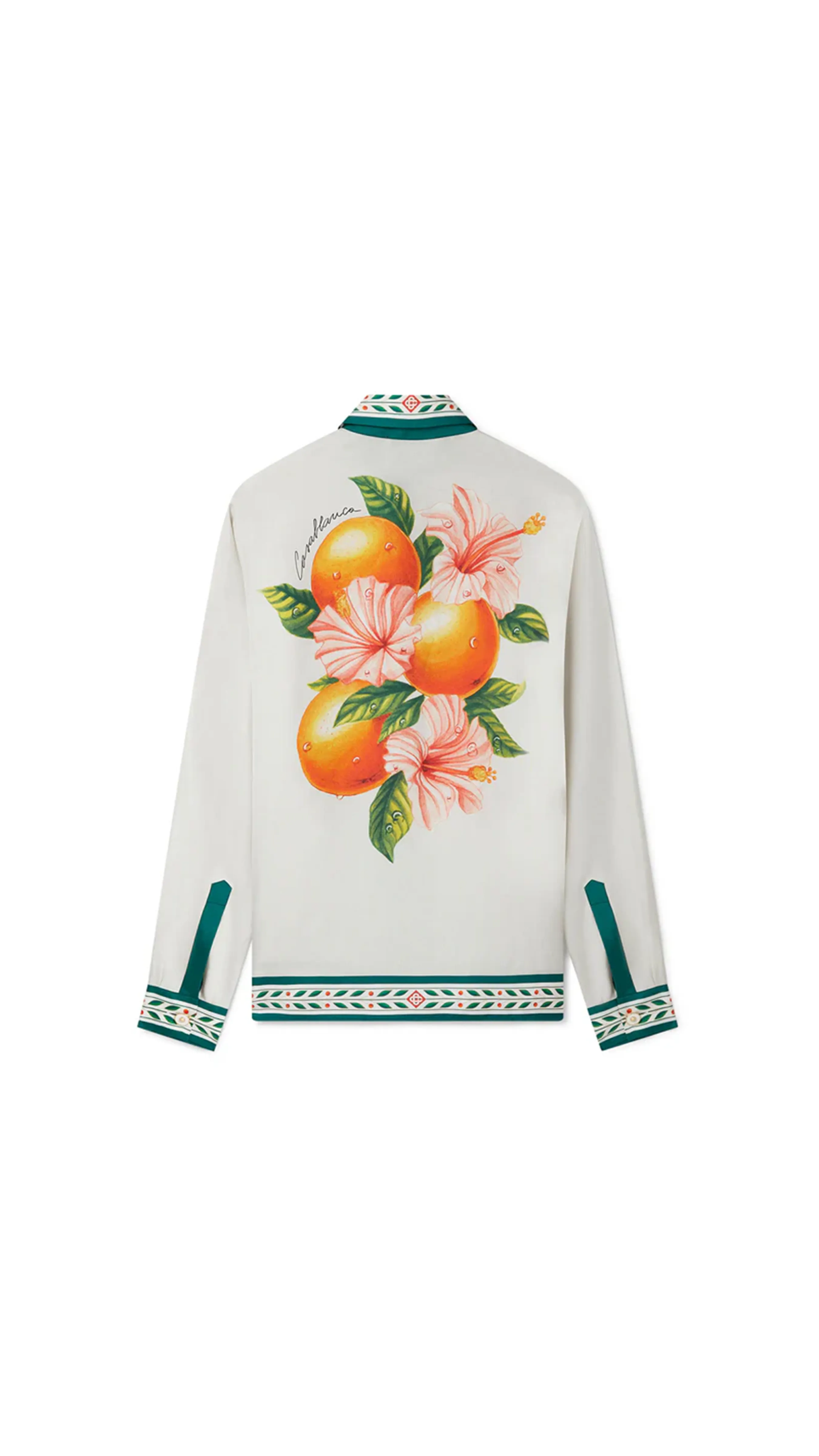 Oranges En Fleur Silk Shirt - White