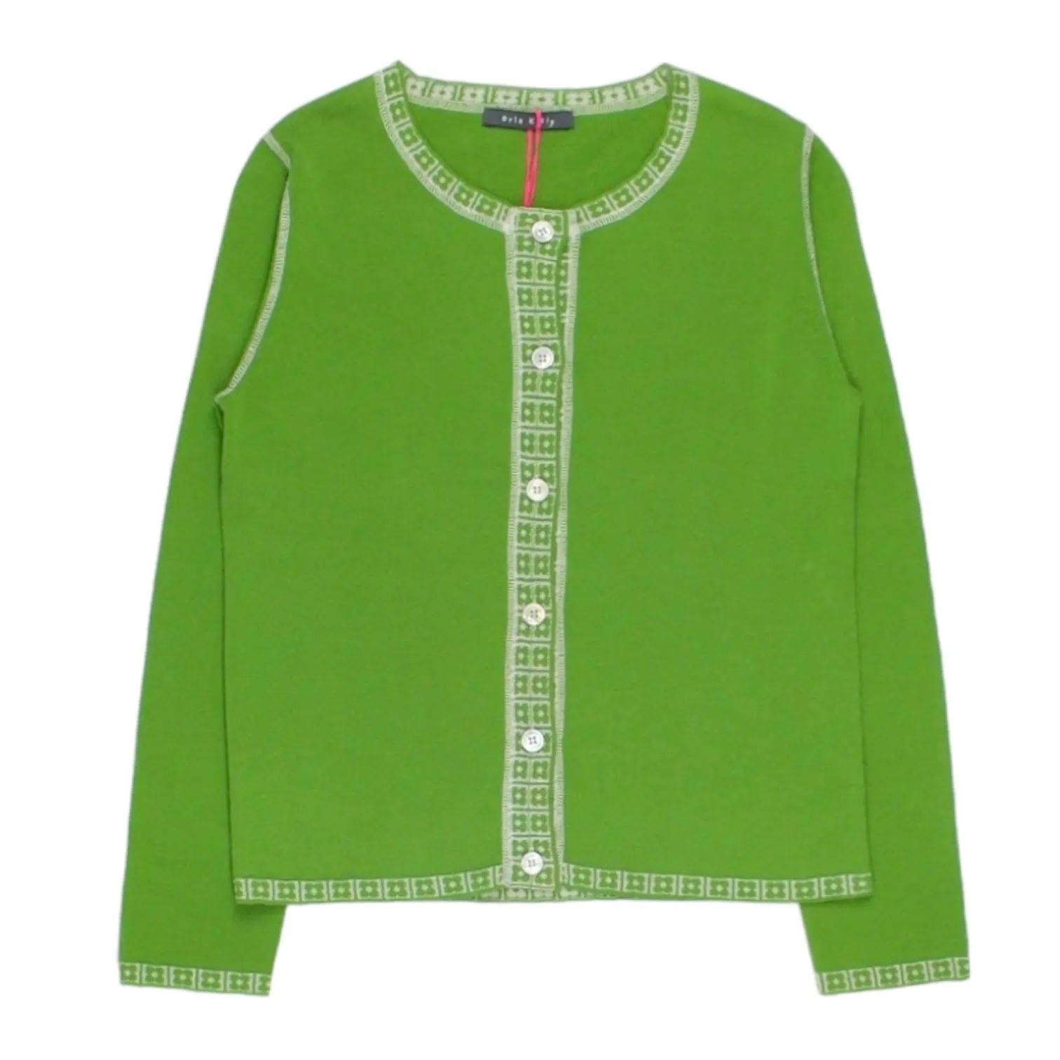 Orla Kiely Green Floral Trim Cardigan