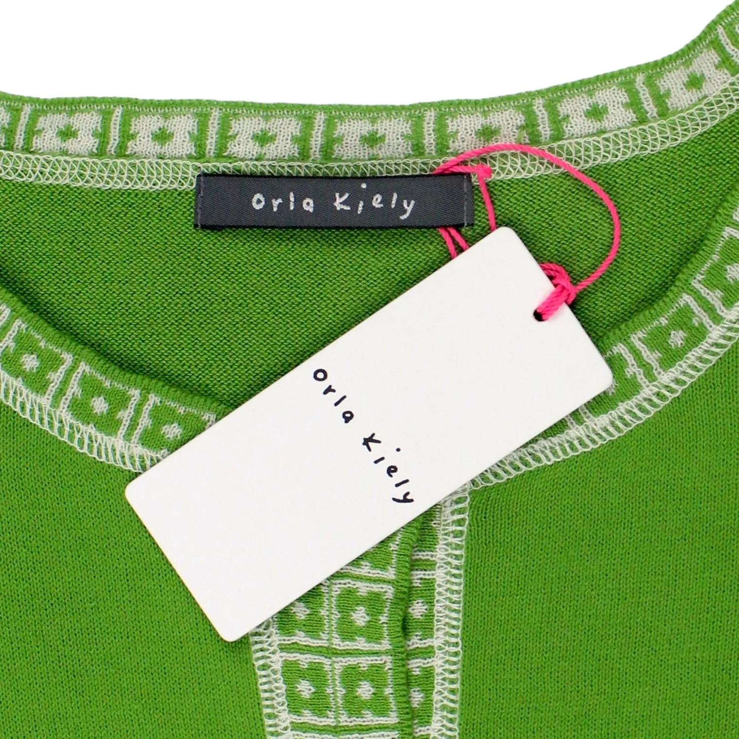 Orla Kiely Green Floral Trim Cardigan