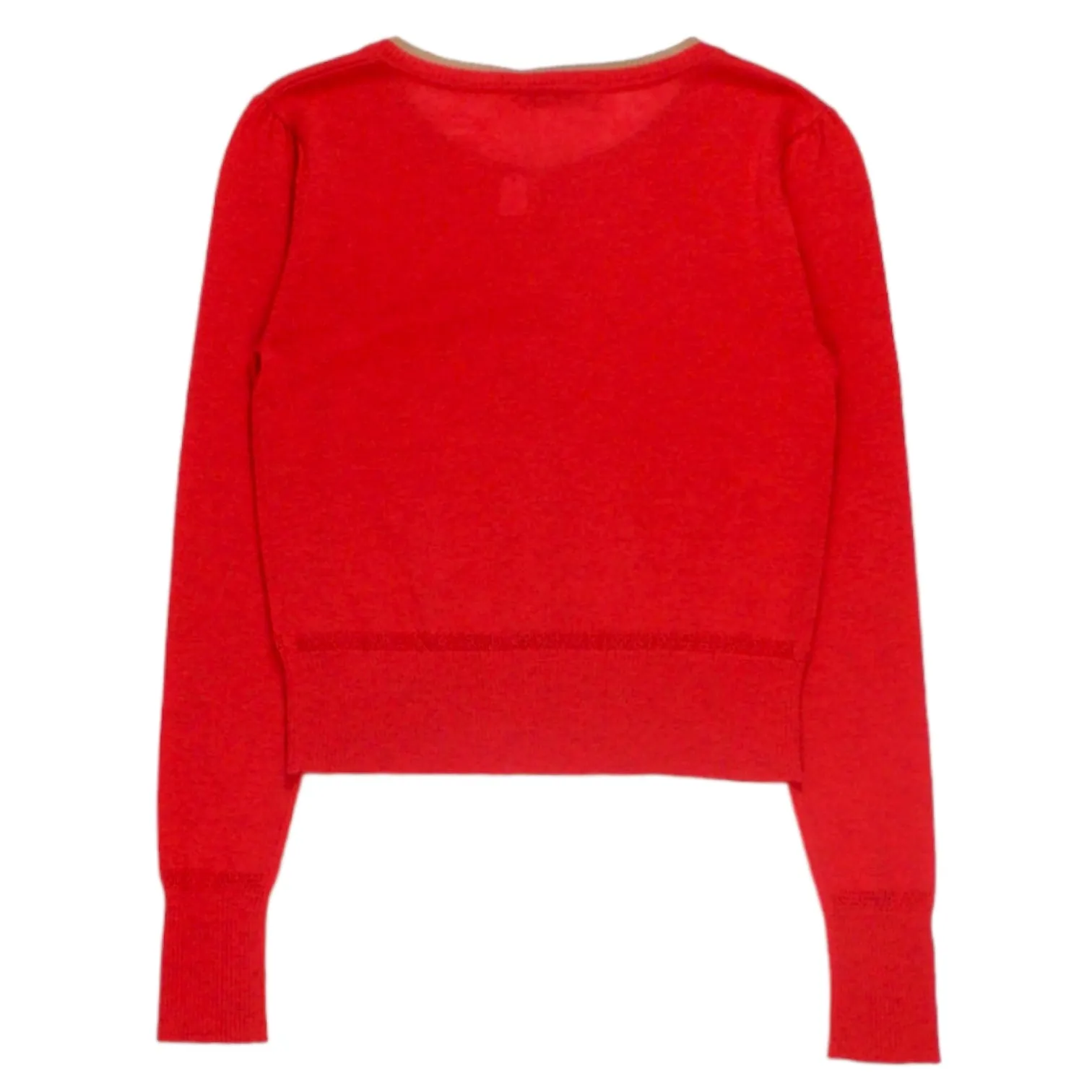 Orla Kiely Red Pointelle Knit Cardigan