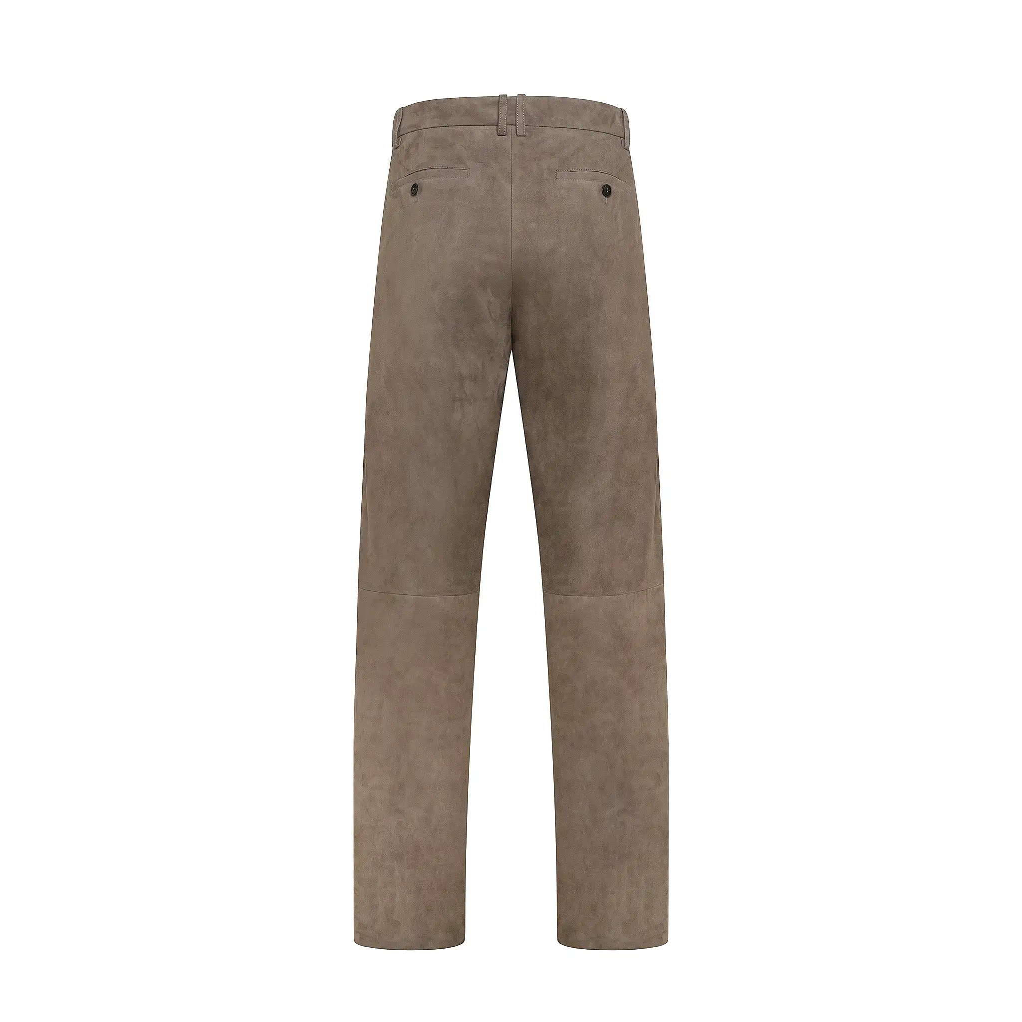 Raul Suede Leather Pleated Chino Pants