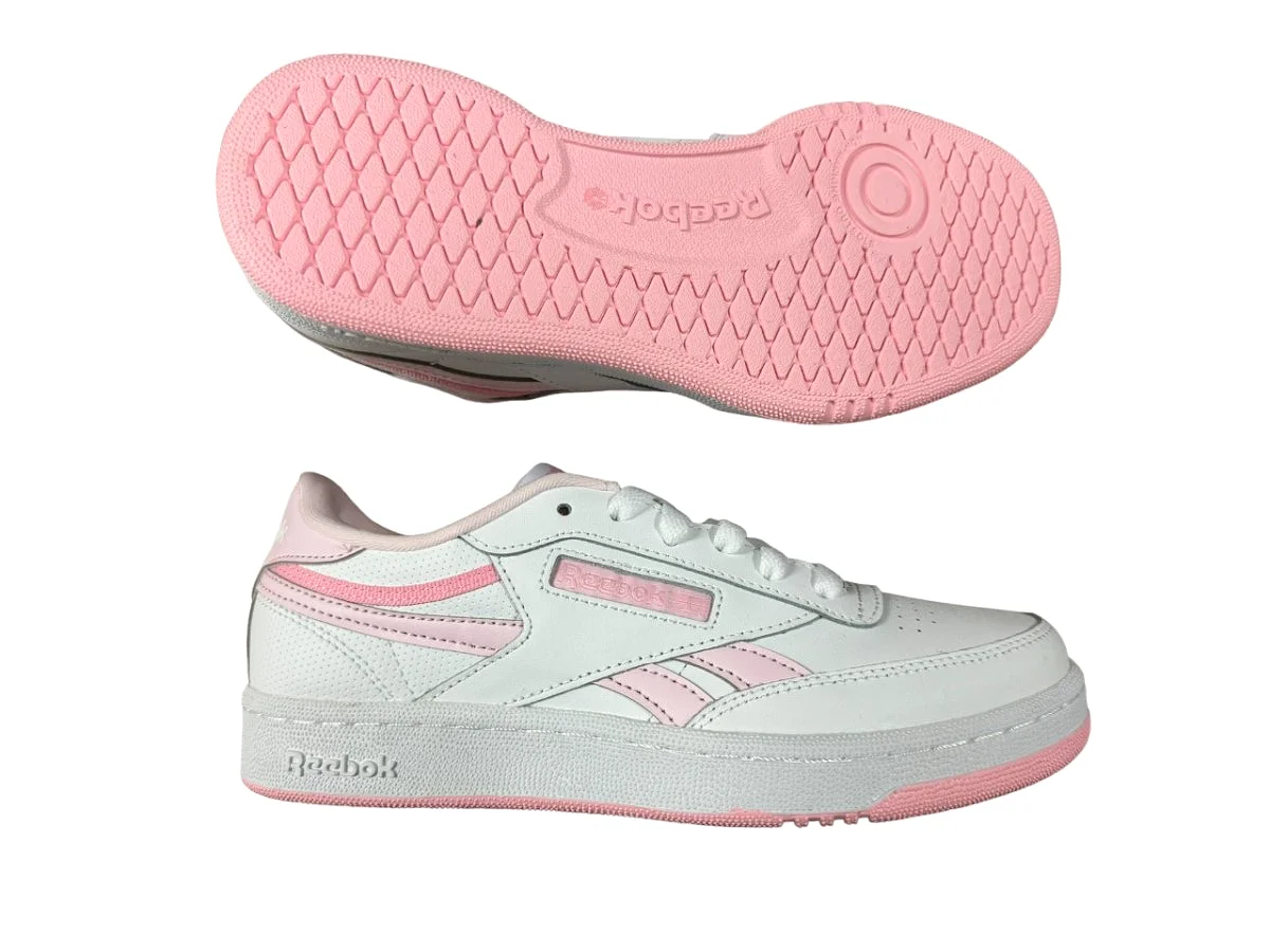 REEBOK JUNIOR CLUB C WHITE/PINK SHOES