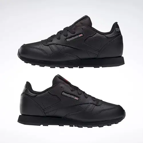 REEBOK KIDS CLASSIC LEATHER TRIPLE BLACK SHOES