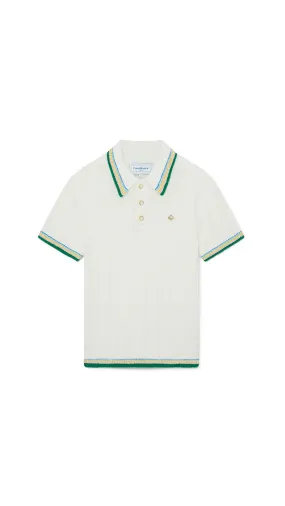 Rib Boucle Polo Shirt - White