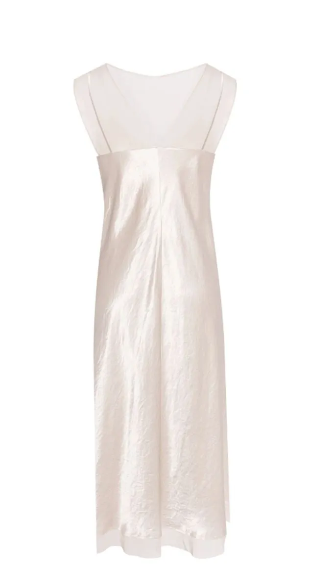 SATIN MIDI SLIP DRESS