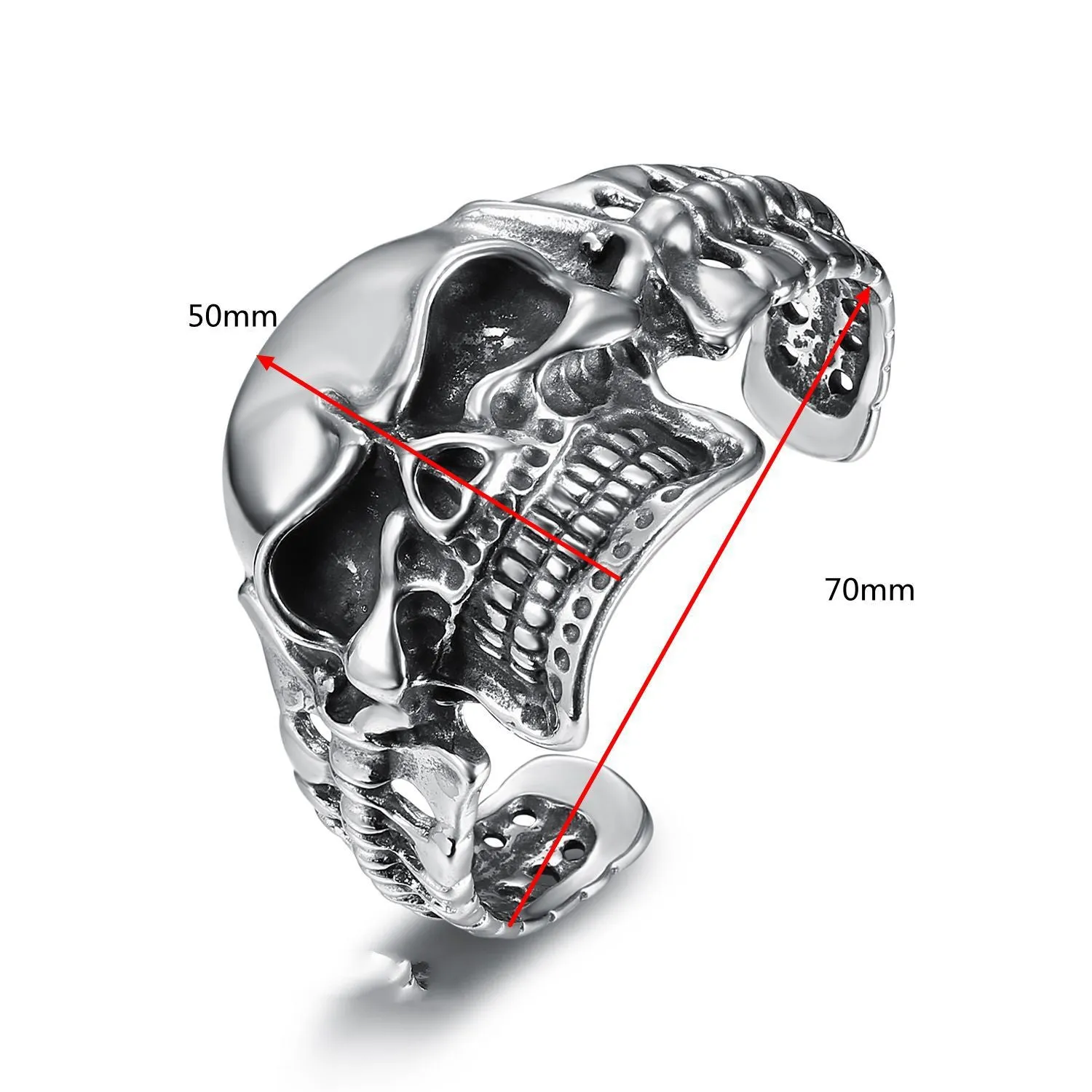 Skull & Spine Biker Cuff