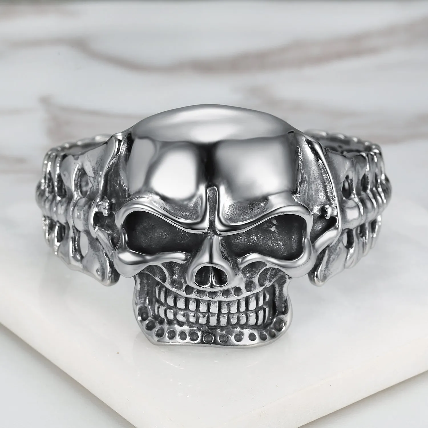 Skull & Spine Biker Cuff